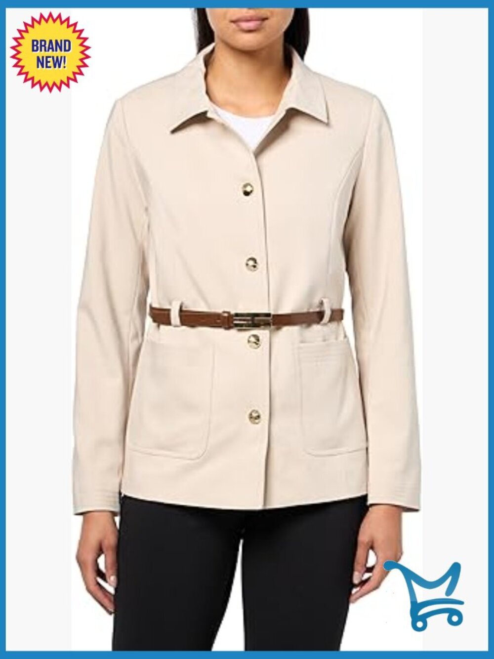 Long Sleeve Belted Hidden Button Collared Blouse Top